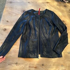 Spanx Black Leather Women's Jacket